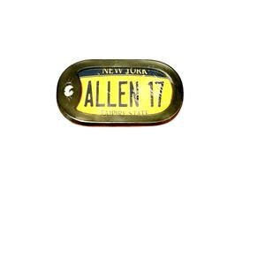 NFL Bills Allen Dog Tag Necklace Metal Football 17  Buffalo New Yellow